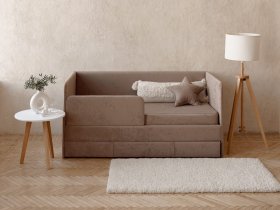 Диван-кровать Happy (капучино) в Новоцелинном - novocelinnoe.mebel-nsk.ru | фото