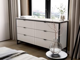 Комод 6 ящиков Нора (персидский жемчуг) в Новоцелинном - novocelinnoe.mebel-nsk.ru | фото