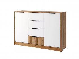 Комод КМ-002 Ивис (дуб крафт золотой/белый) в Новоцелинном - novocelinnoe.mebel-nsk.ru | фото