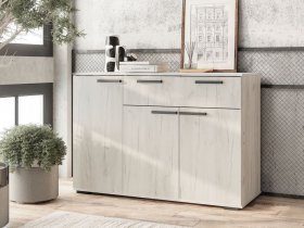 Комод Стандарт-4 NEW (дуб крафт белый) в Новоцелинном - novocelinnoe.mebel-nsk.ru | фото