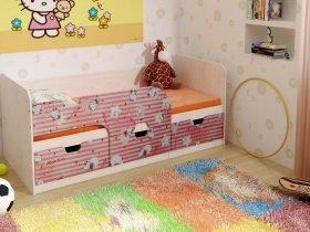 Кровать детская с ящиками 1,86 Минима Hello Kitty в Новоцелинном - novocelinnoe.mebel-nsk.ru | фото