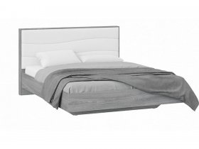 Кровать двуспальная 1,6 м «Миранда» Тип 1 (Дуб Гамильтон/Белый глянец) в Новоцелинном - novocelinnoe.mebel-nsk.ru | фото