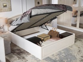 Кровать двуспальная 1,6 м Венеция КРМП-160 с подъемным механизмом в Новоцелинном - novocelinnoe.mebel-nsk.ru | фото