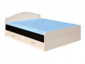 Кровать  двуспальная с ящиками 1,6м-1 (круглая спинка) в Новоцелинном - novocelinnoe.mebel-nsk.ru | фото