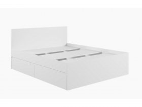 Кровать двуспальная с ящиками 1,6м Мадера-М1600 (белый) в Новоцелинном - novocelinnoe.mebel-nsk.ru | фото