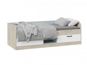 Кровать комбинированная «Оливер» Тип 1 401.003.000 (дуб крафт серый/белый/серо-голубой) в Новоцелинном - novocelinnoe.mebel-nsk.ru | фото