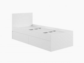 Кровать односпальная с ящиками 0,9м Мадера-М900 (белый) в Новоцелинном - novocelinnoe.mebel-nsk.ru | фото
