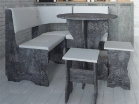 Кухонный уголок Лотос  (цемент темный к/з White) в Новоцелинном - novocelinnoe.mebel-nsk.ru | фото