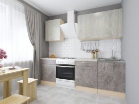 Модульная кухня Йота (пикард/цемент) в Новоцелинном - novocelinnoe.mebel-nsk.ru | фото