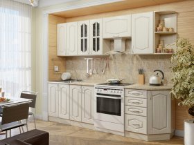 Модульная кухня Классика-1 (дуб молочный) в Новоцелинном - novocelinnoe.mebel-nsk.ru | фото