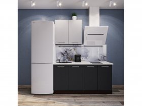 Модульная кухня Классика (белый глянец/черный) в Новоцелинном - novocelinnoe.mebel-nsk.ru | фото