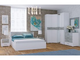 Модульная спальня Бьянка (белый/бетон) в Новоцелинном - novocelinnoe.mebel-nsk.ru | фото
