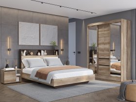 Модульная спальня Энигма (венге/дуб каньон) в Новоцелинном - novocelinnoe.mebel-nsk.ru | фото
