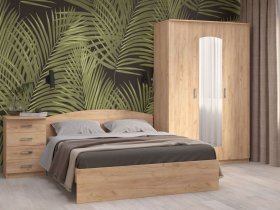 Модульная спальня Ирина (дуб крафт золотой) в Новоцелинном - novocelinnoe.mebel-nsk.ru | фото