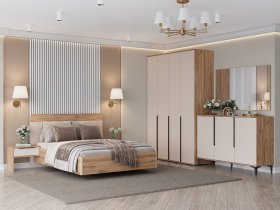 Модульная спальня Сицилия (дуб альпийский/тефия) в Новоцелинном - novocelinnoe.mebel-nsk.ru | фото