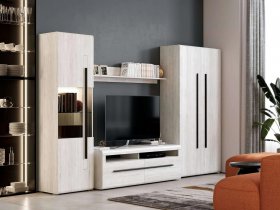 Модульная стенка Ницца (дуб витенберг) в Новоцелинном - novocelinnoe.mebel-nsk.ru | фото