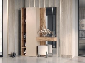Прихожая Ева (кашемир/дуб вотан) в Новоцелинном - novocelinnoe.mebel-nsk.ru | фото