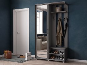 Прихожая «Ларго-2» (графит серый) в Новоцелинном - novocelinnoe.mebel-nsk.ru | фото