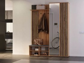 Прихожая Марракеш (дуб вотан/цемент темный) в Новоцелинном - novocelinnoe.mebel-nsk.ru | фото