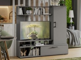 Стенка «Сиена» (графит серый) в Новоцелинном - novocelinnoe.mebel-nsk.ru | фото