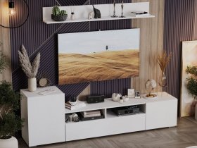 Стенка «Сильвия» (белый ясень) в Новоцелинном - novocelinnoe.mebel-nsk.ru | фото
