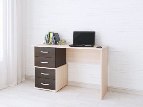 Стол письменный Сити-2 (венге/дуб молочный) в Новоцелинном - novocelinnoe.mebel-nsk.ru | фото