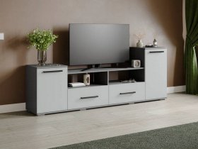 Тумба под ТВ Парус-2 (графит серый/серый камень) в Новоцелинном - novocelinnoe.mebel-nsk.ru | фото